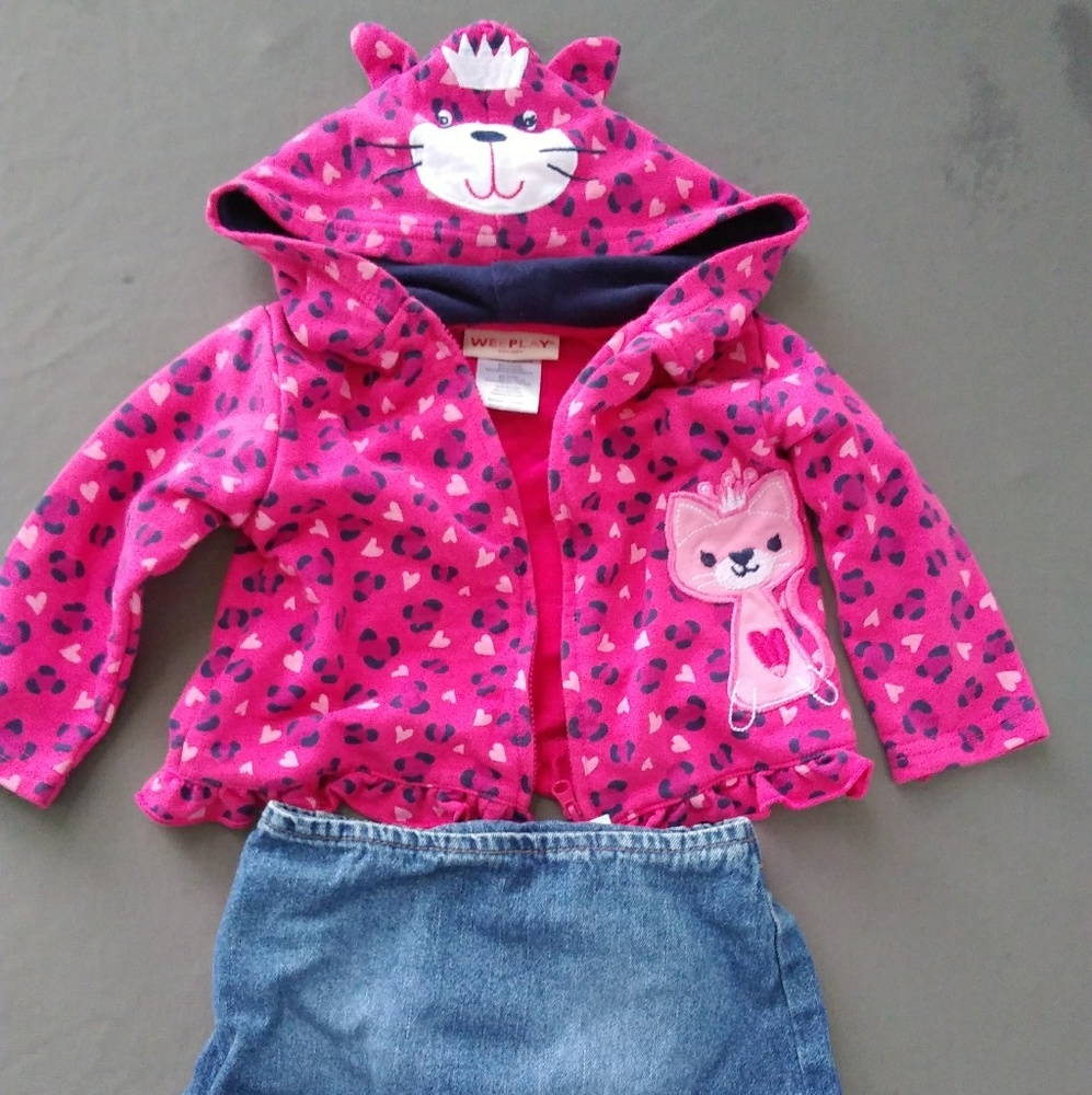 Girls' 12M WeePlay Hoodie & Arizona Denim Skirt
